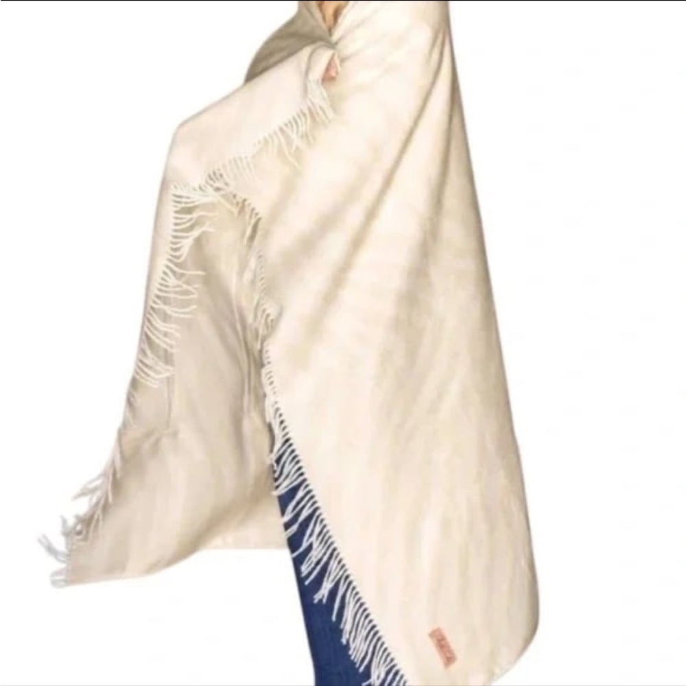 Thula Tula Ivory Tan African Zebra Blanket Throw Fringe Made in South Africa.NWT